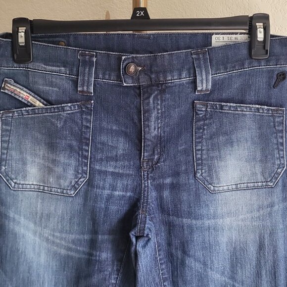 Diesel Fluzi Mid-Rise Faded Wide Flare Stretch Jeans SZ‎ 31 - Picture 2 of 12